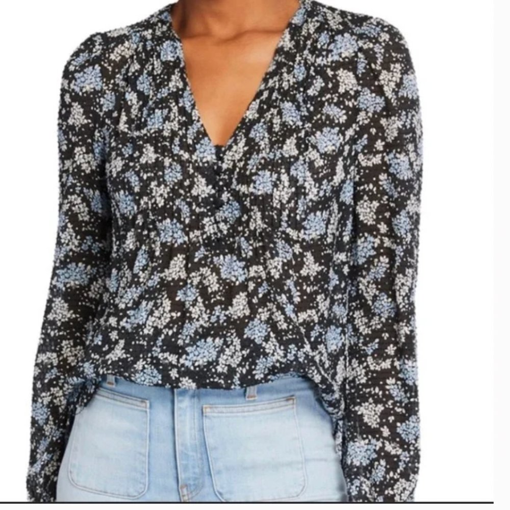 Veronica Beard Lowell Floral Print Blouse